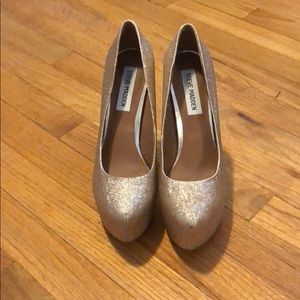 Gold platform high heels Steve Madden
